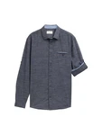 TOM TAILOR Kurzarmshirt Hemd mit Turn-up-Funktion Regular Fit 