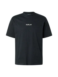REPLAY T-Shirt ecru/schwarz
