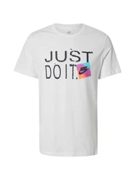 T-Shirt '6MO JDI SP25' neonblau / neonlila / schwarz / offwhite