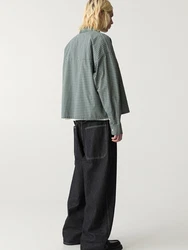 Pull&Bear Hemd grau/dunkelgrün/schwarz