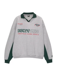 Sweatshirt hellgrau / dunkelgrn / rot