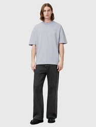 AllSaints T-Shirt 'Underground' (OCS) taubenblau / weiß