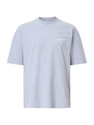 AllSaints T-Shirt 'Underground' (OCS) taubenblau / weiß