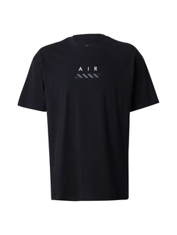 Nike Sportswear T-Shirt 'AIR' grau / schwarz / weiß Nike Sportswear T-Shirt 'AIR' grau / schwarz / weiß