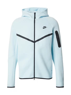 Nike Sportswear Sweatjacke 'TECH FLEECE' hellblau/schwarz