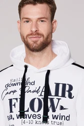 CAMP DAVID Hoodie mit Logo-Prints schwarz/weiß