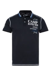 CAMP DAVID Poloshirt mit Logo-Applikationen nachtblau/weiß