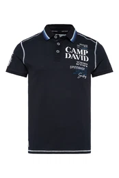 Poloshirt mit Logo-Applikationen nachtblau / wei