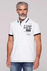 CAMP DAVID Poloshirt mit Logo-Applikationen blau/schwarz/weiß