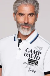 CAMP DAVID Poloshirt mit Logo-Applikationen blau/schwarz/weiß