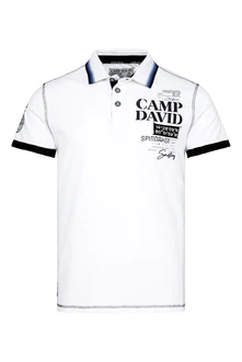 CAMP DAVID Poloshirt mit Logo-Applikationen blau/schwarz/weiß