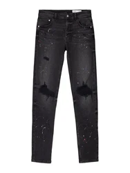 Bershka Jeans blau/pink/schwarz/weiß
