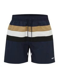 Badeshorts 'Louis' camel / dunkelblau / wei