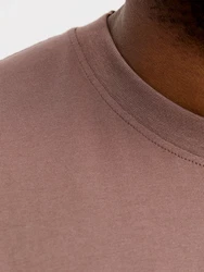 Jack & Jones Kurzarmshirt JORVESTERBRO TEE SS CREW NECK NOOS braun/weiß