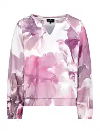 Sweater majica boja blata / magenta / ružičasto crvena / bijela