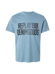 T-Shirt hellblau / schwarz