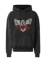 Sweatshirt hellgrau / rot / schwarz