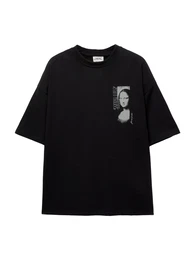 T-Shirt 'MONA LISA' hellgrau / schwarz / wei