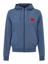 HUGO Sweatshirt Herren Sweatjacke Daple212 taubenblau/rot