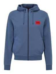 Sweatjacke 'Daple' taubenblau / rot