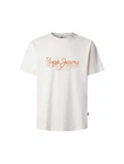 Pepe Jeans T-Shirt 'Dumas' orange / offwhite