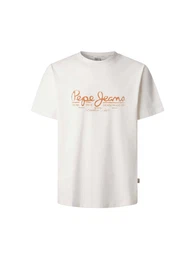 T-Shirt 'Dumas' orange / offwhite