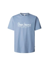 T-Shirt 'Dumas' taubenblau / wei
