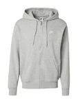 Nike Sportswear Sweatjacke 'Club Fleece' graumeliert/weiß