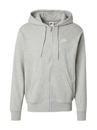 Sweatjacke 'Club Fleece' graumeliert / wei