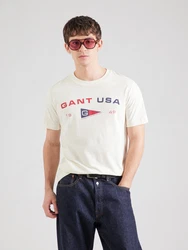 GANT T-Shirt (GOTS) creme/navy/rot