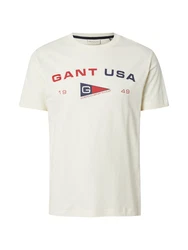 GANT T-Shirt (GOTS) creme/navy/rot