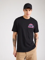 Superdry T-Shirt 'Great Outdoors' türkis/pink/schwarz