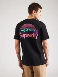 Superdry T-Shirt 'Great Outdoors' türkis/pink/schwarz