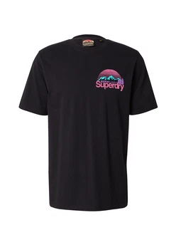 Superdry T-Shirt 'Great Outdoors' türkis/pink/schwarz