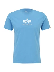 Alpha Industries Rundhalsshirt Basic T neonblau/weiß