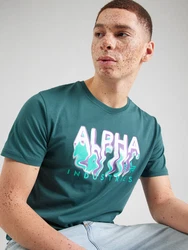 ALPHA INDUSTRIES T-Shirt türkis/smaragd/flieder/weiß