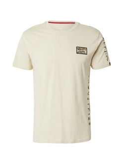 ALPHA INDUSTRIES T-Shirt beige / braun / offwhite