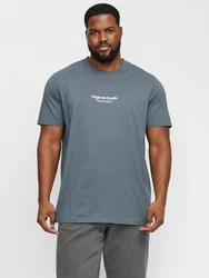 Jack & Jones Kurzarmshirt JORVESTERBRO TEE SS CREW NECK NOOS basaltgrau/weiß