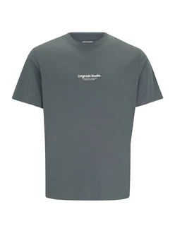 Jack & Jones Kurzarmshirt JORVESTERBRO TEE SS CREW NECK NOOS basaltgrau/weiß Jack & Jones Kurzarmshirt JORVESTERBRO TEE SS CREW NECK NOOS basaltgrau/weiß