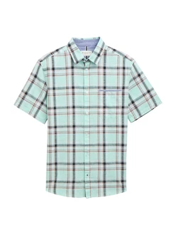 TOM TAILOR Kurzarmhemd CHECKED SLUBYARN SHIRT