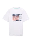 TOM TAILOR T-Shirt navy / orange / weiß