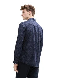 TOM TAILOR Langarmhemd Regular Fit Hemd marine/taubenblau
