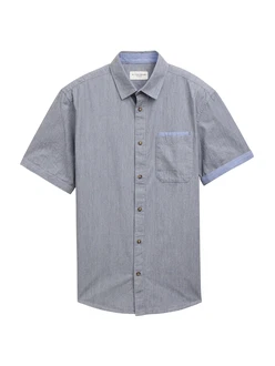 TOM TAILOR Hemd rauchblau/taubenblau
