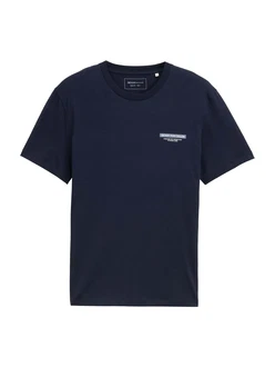 TOM TAILOR DENIM T-Shirt nachtblau/offwhite