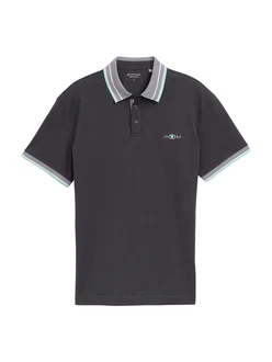 TOM TAILOR Poloshirt dunkelgrau/mint/weiß