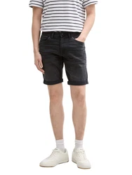 TOM TAILOR Jeansshorts TTJOSH Regular Slim schwarz