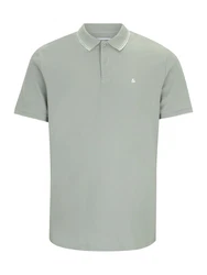 Jack & Jones Plus Poloshirt JJEAUSTIN pastellgrün/weiß