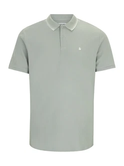 Jack & Jones Plus Poloshirt JJEAUSTIN pastellgrün/weiß