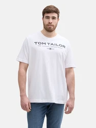 TOM TAILOR Men + T-Shirt marineblau/weiß