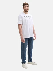 TOM TAILOR Men + T-Shirt marineblau/weiß